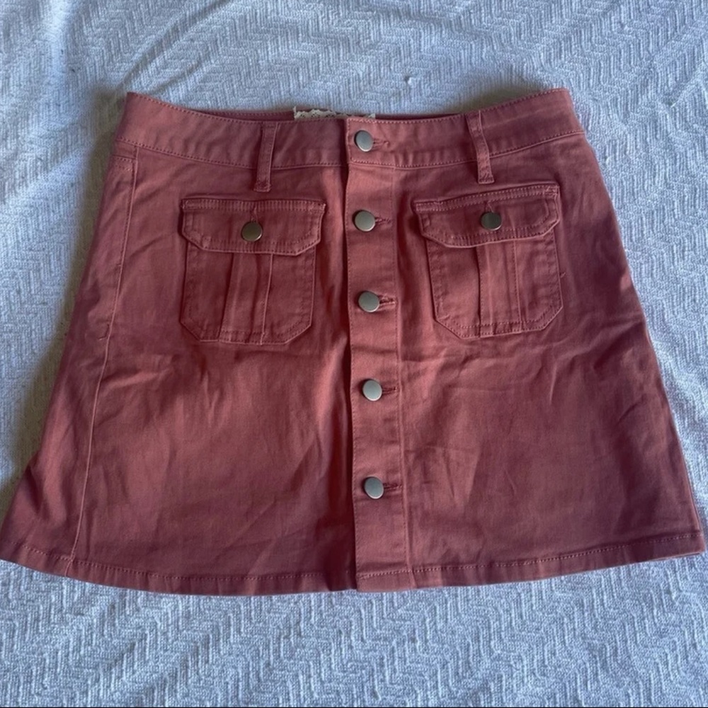 Altar’d State Button-Up Skirt with Pockets